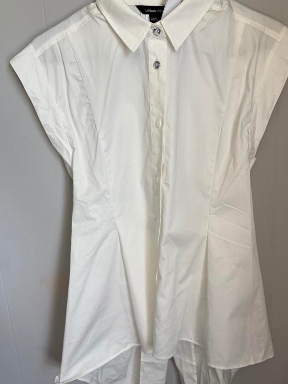 Urban revivo White Cap-Sleeve Button-Up Shirt